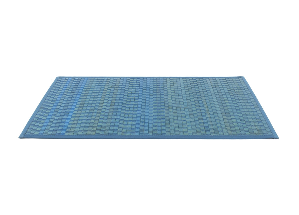 Tappeto Bamboo Antiscivolo In Tinta Unita Cucina Salotto - 70x140 - Azzurro