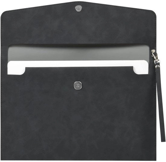 Documententas A4 con manico impermeabile con tasche Mappa di espansione Documento tenente Organizzatore per carta, carta da lettera e contenitore per tablet - Nero
