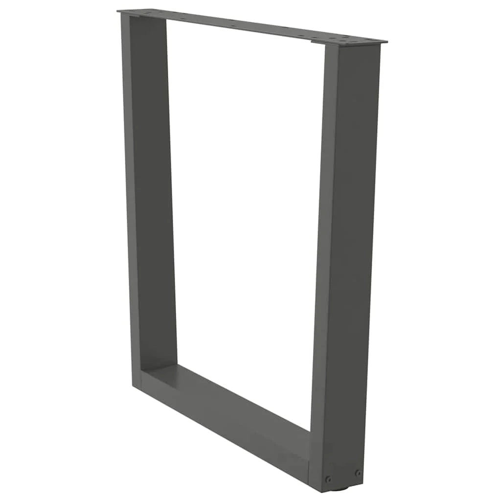 Set di 2 gambe moderne per tavolo da pranzo a forma di V 90 x 72-73,3 cm con piedini regolabili in acciaio antracite 02_0056940
