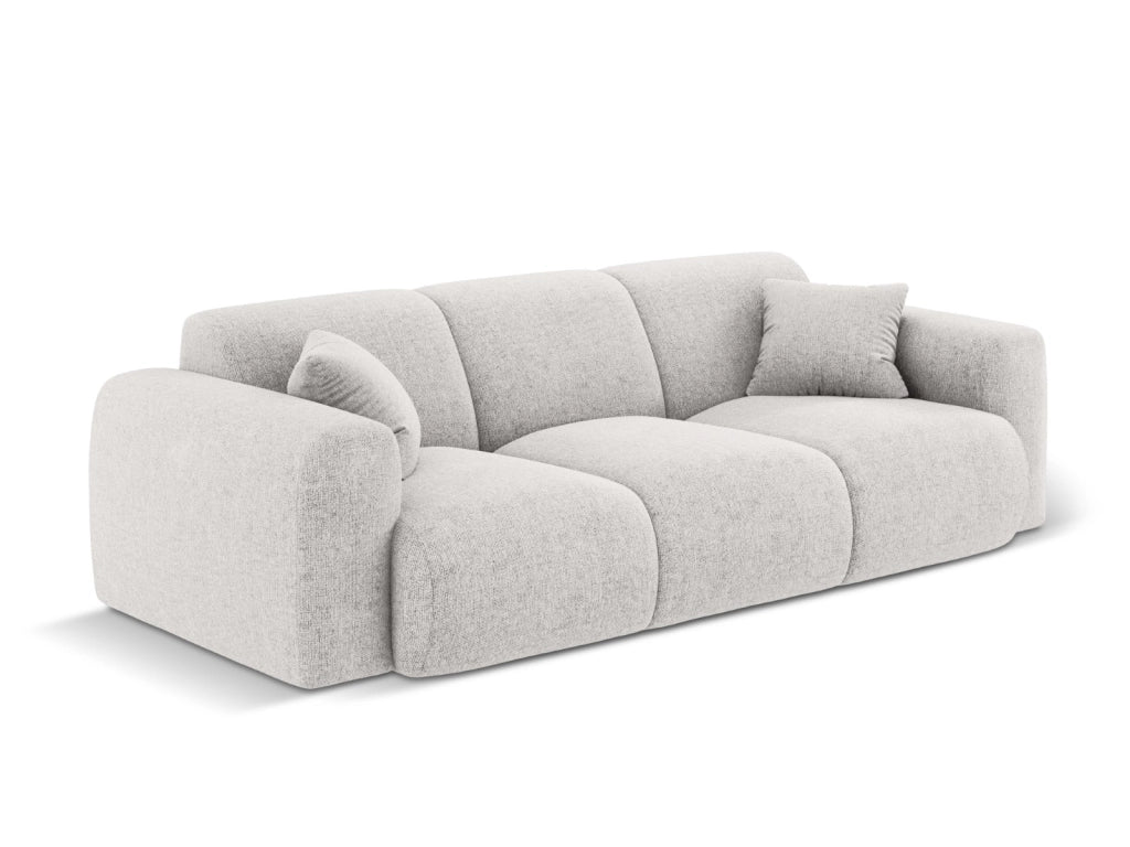 Cosmopolitan Design - Divano "Nolio" 3 posti in ciniglia grigio chiaro 