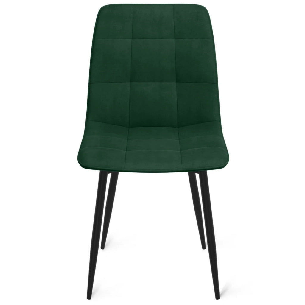 IDMarket - Set di 6 sedie MILA in velluto misto verde x2, grigio scuro x2, grigio chiaro, giallo