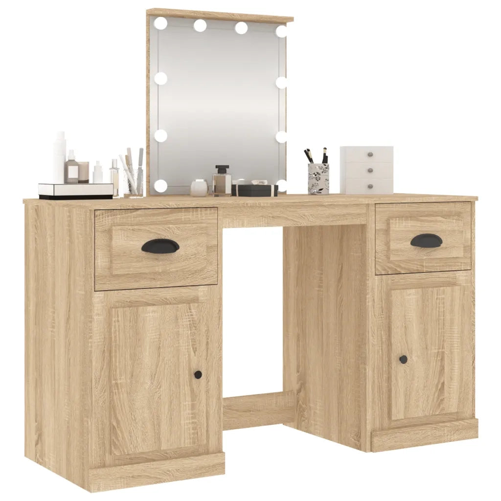 Toeletta con LED Rovere Sonoma 130x50x132,5 cm 3185346