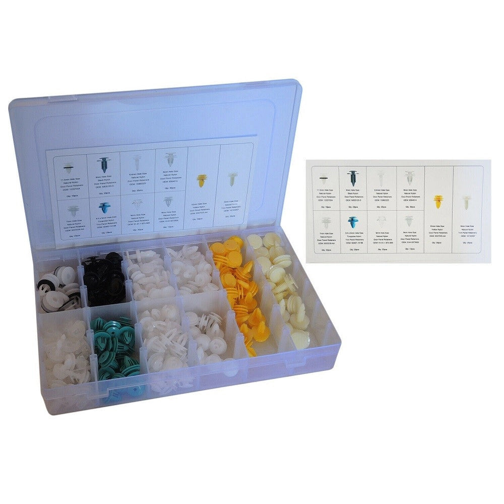 Trade Shop - 210 Pz Plastica Trim Clip Rivetti Clip Kit Fermi Di Spinta Per Auto Abitacolo -