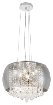 Lampadario Ninelle Rabalux cromato cristalli fumé Ø40 6xG9