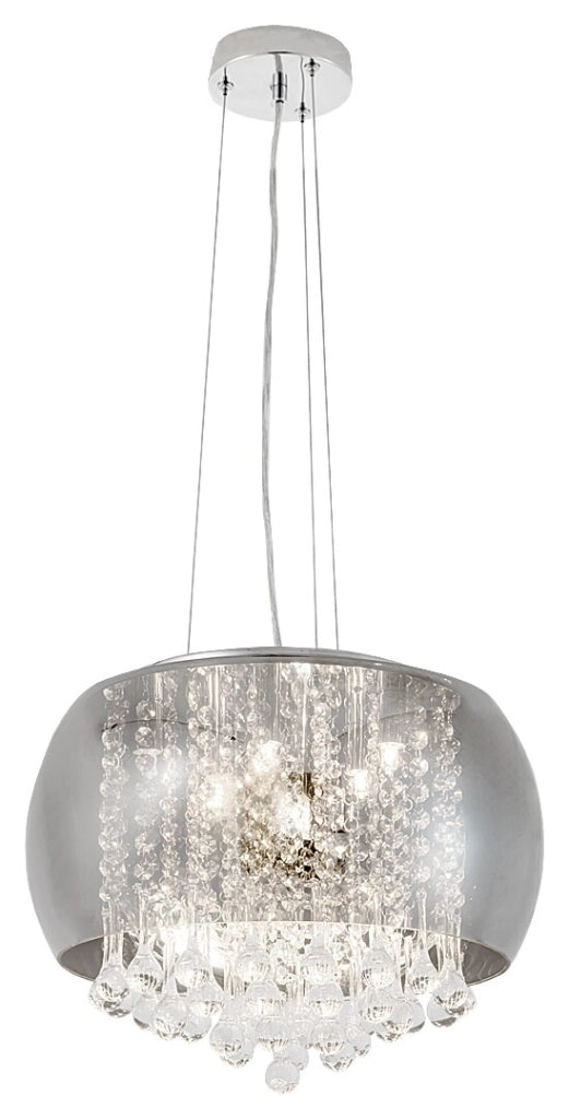 Lampadario Ninelle Rabalux cromato cristalli fumé Ø40 6xG9