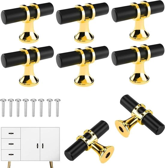 Maniglia a T per maniglie di porta - Acciaio inossidabile - Maniglie per armadi a muro - Oro