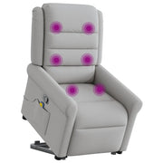 Poltrona Alzapersona Massaggi Reclinabile Grigio Nuvola Tessuto 3303333