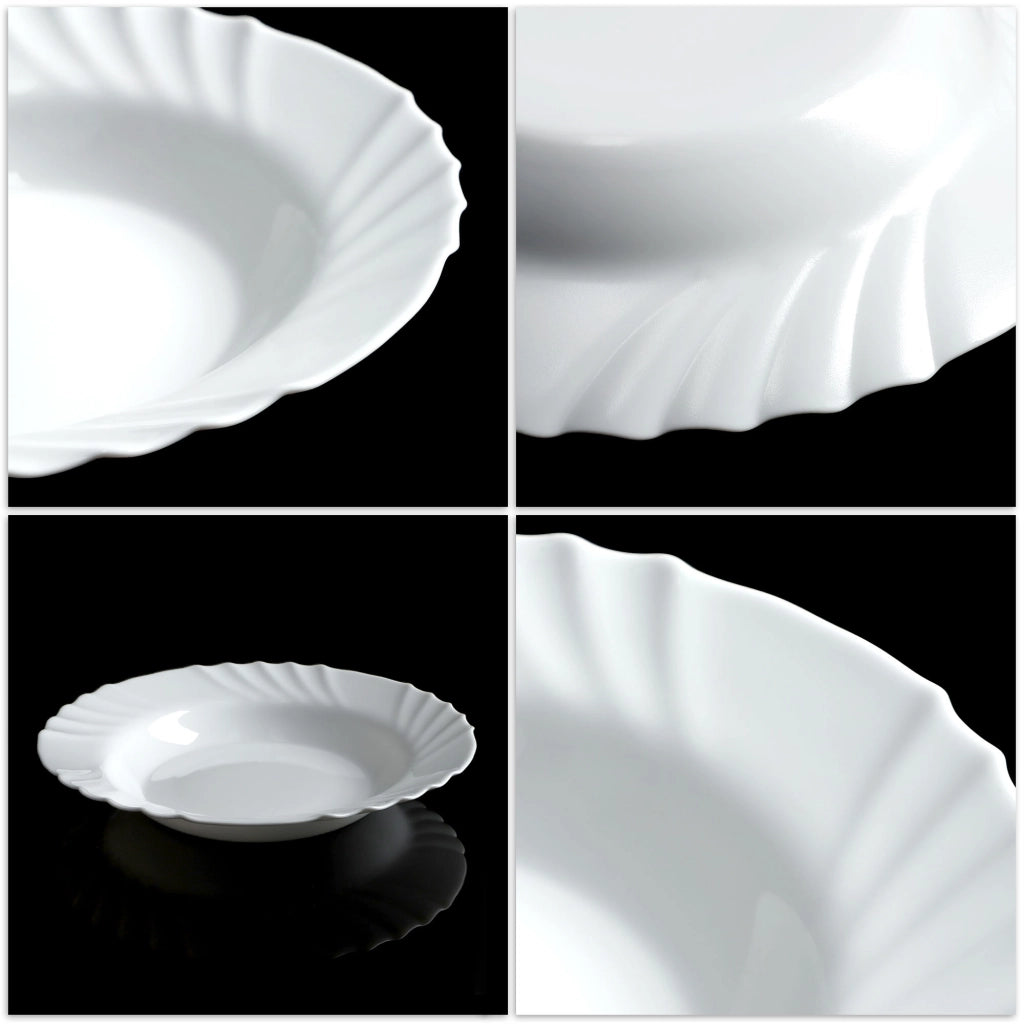Set di stoviglie KADAX da 12 piatti, colore bianco