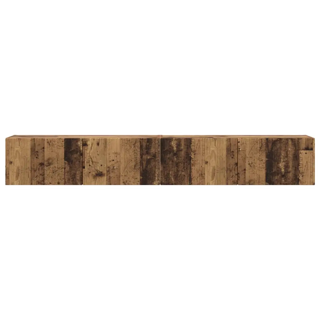 Mobile TV da parete 2 pz-Set di 2 Mobile TV a Muro-Credenza TV Legno vecchio 60 x 31 x 29.5 cm 664965