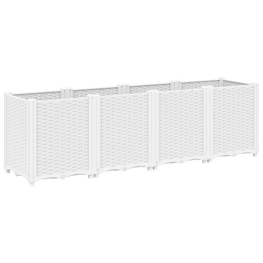 Fioriera rialzata per piante fiori terrazza giardino 160 x 40 x 53 cm polipropilene bianco 02_0037460