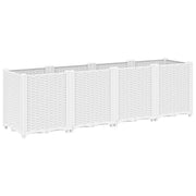 Fioriera rialzata per piante fiori terrazza giardino 160 x 40 x 53 cm polipropilene bianco 02_0037460