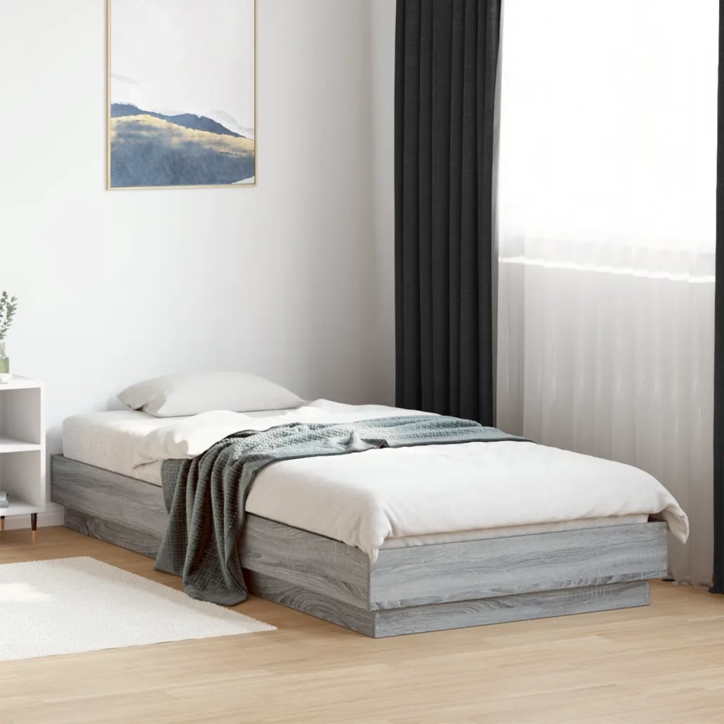 Giroletto con LED Grigio Sonoma 90x200 cm 839516