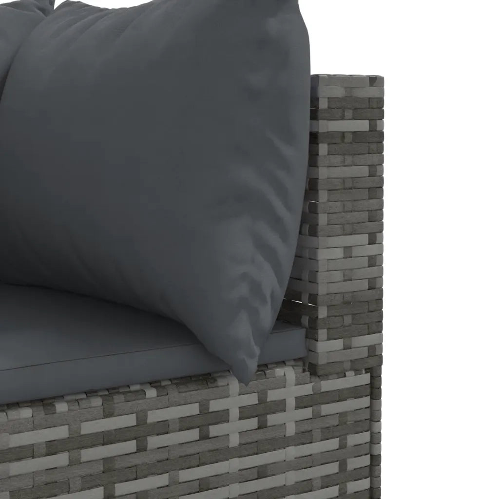 Set Divano da Giardino 10 pz con Cuscini Grigio in Polyrattan 3308346