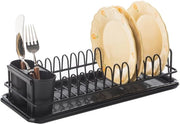 Afdruiprek Compact con Supporto per Utensili - Adatto per Lavandino/Doccia - Capacità fino a 12 Piatti - Materiale Resistentente all'Ossidazione - Dimensioni 41 x 17 x 10 cm - Afdruiprek