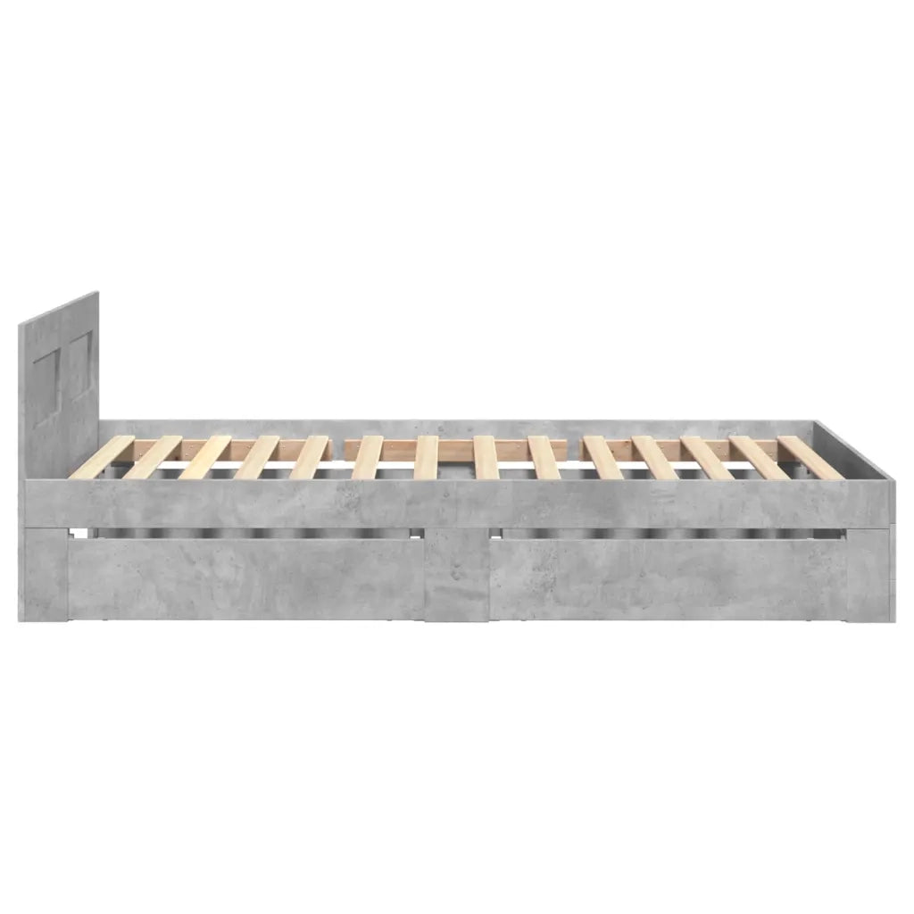 Giroletto Testiera Grigio Cemento 75x190 cm Legno Multistrato