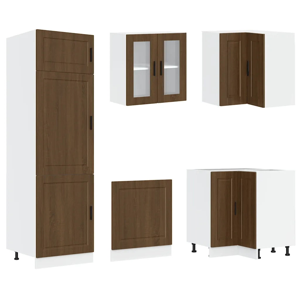 Set Mobili da Cucina 14 pz Porto Rovere Marrone in Truciolato 3314998