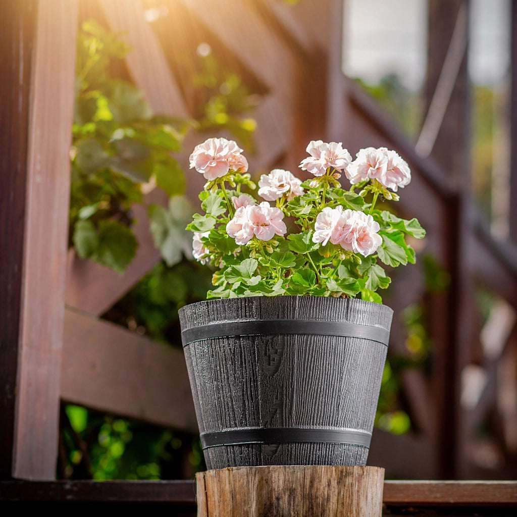 Vaso da fiori KADAX per giardino, vaso per fiori da terrazzo, copertura per fiori, vaso rotondo 23 cm