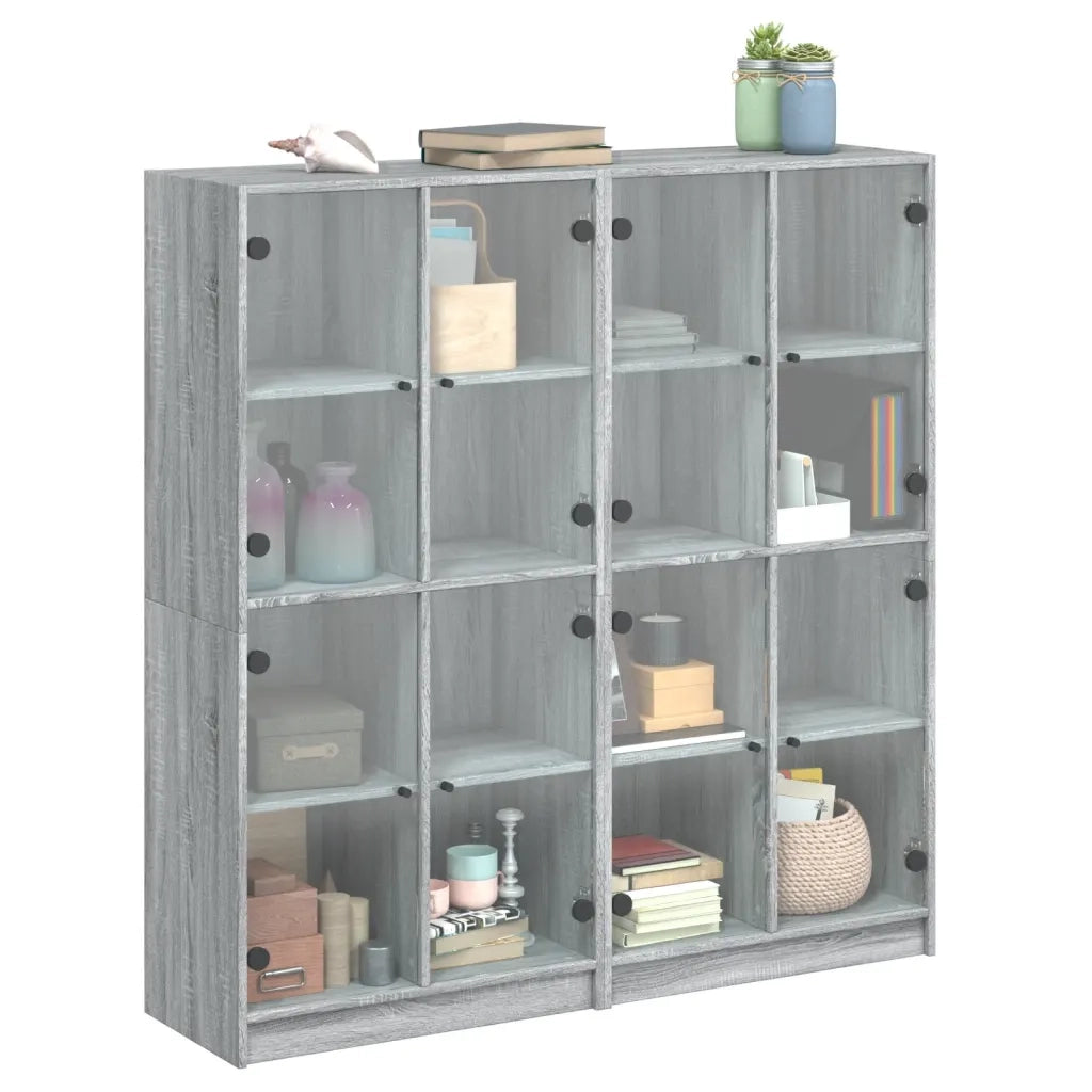 Libreria Ante-Scaffale per Libri-Mobile di Stoccaggio Grigio Sonoma 136x37x142 cm in Legno Multistrato 739394
