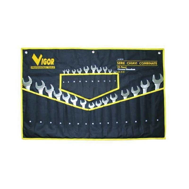 Serie Chiave Combinate Vigor Crv-Din3113 Busta Tela Pezzi 25