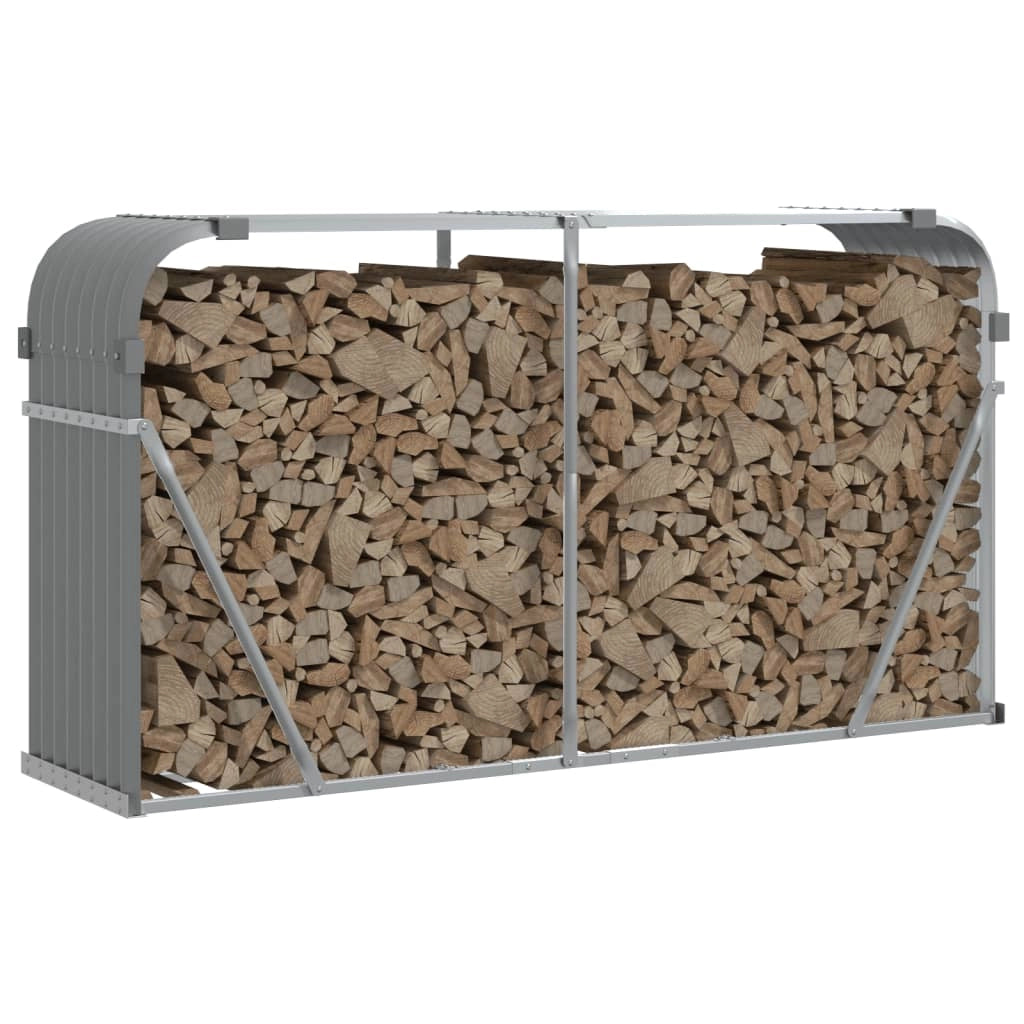 Portalegna chiaro 180 x 45 x 100 cm acciaio zincato grigio 02_0043811