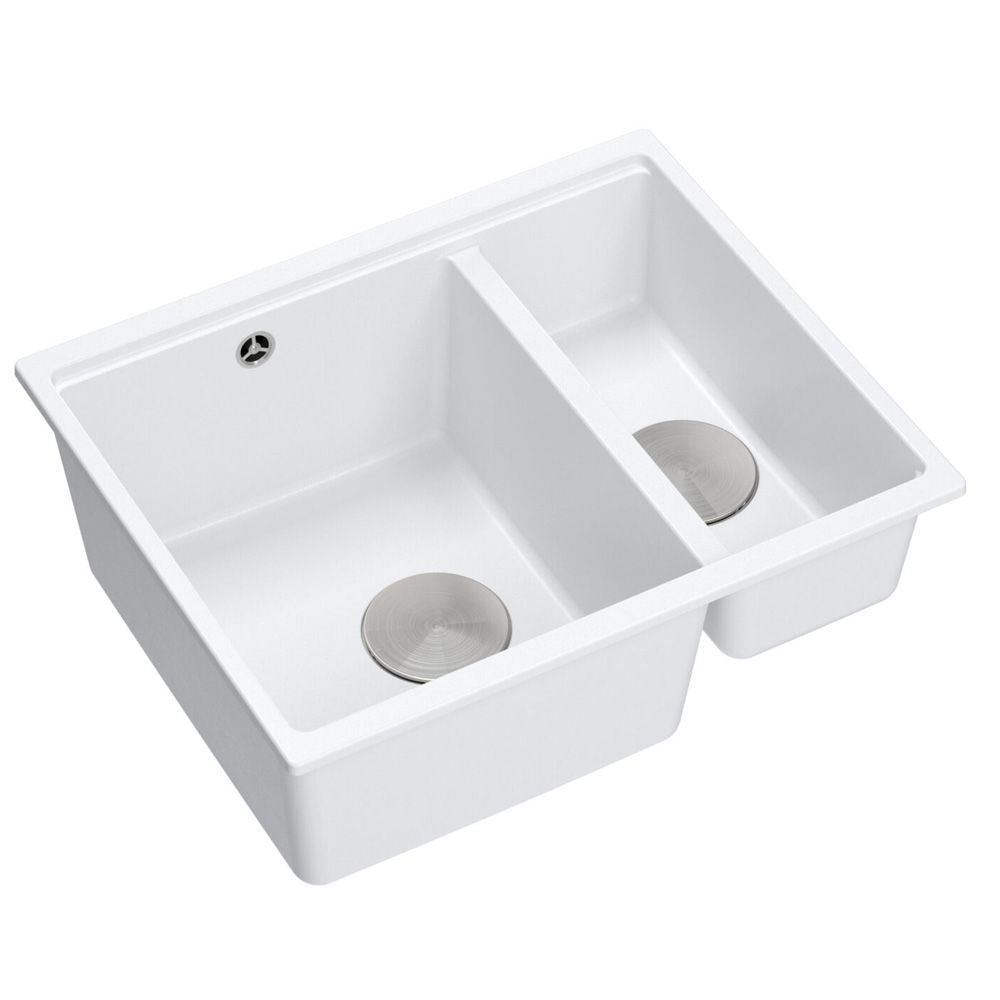 Lavello In Granito Logan 150 White Acciaio