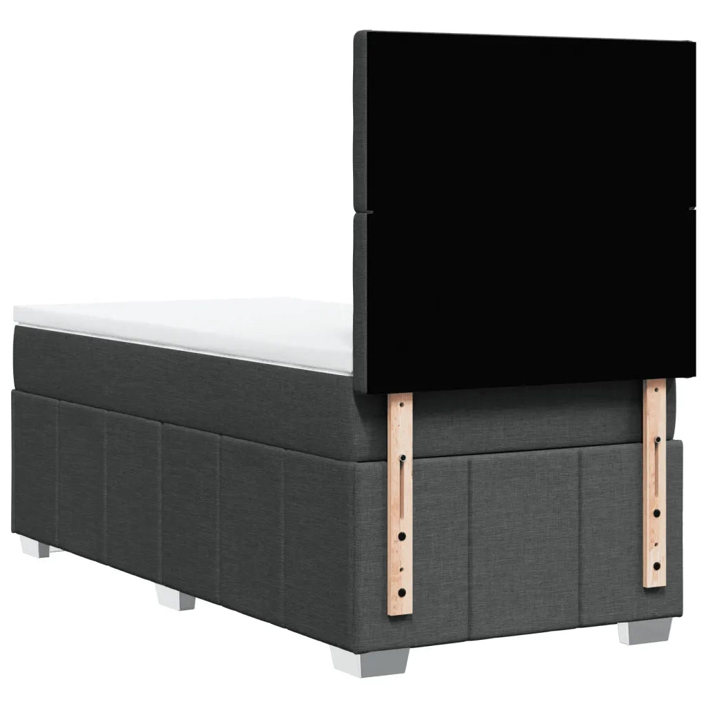Giroletto a Molle con Materasso Grigio Scuro 100x200 cm Tessuto