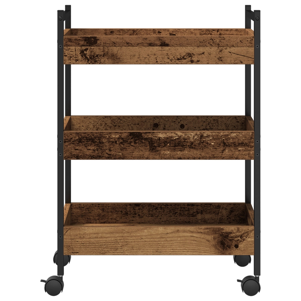Carrello da cucina  in legno vecchio 50x30x70 cm in legno ingegnerizzato