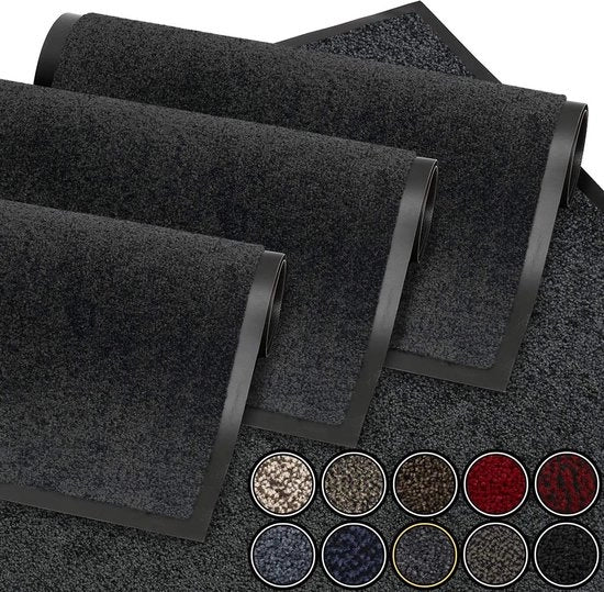 Matrice di ingresso antracite grigio 90x120 cm | matrice di ingresso impermeabile lavabile pannello di raccolta rifiuti duraturo | pannello di raccolta rifiuti antiscivolo per matrice di ingresso, hall, ingresso, cucina, camera da letto
