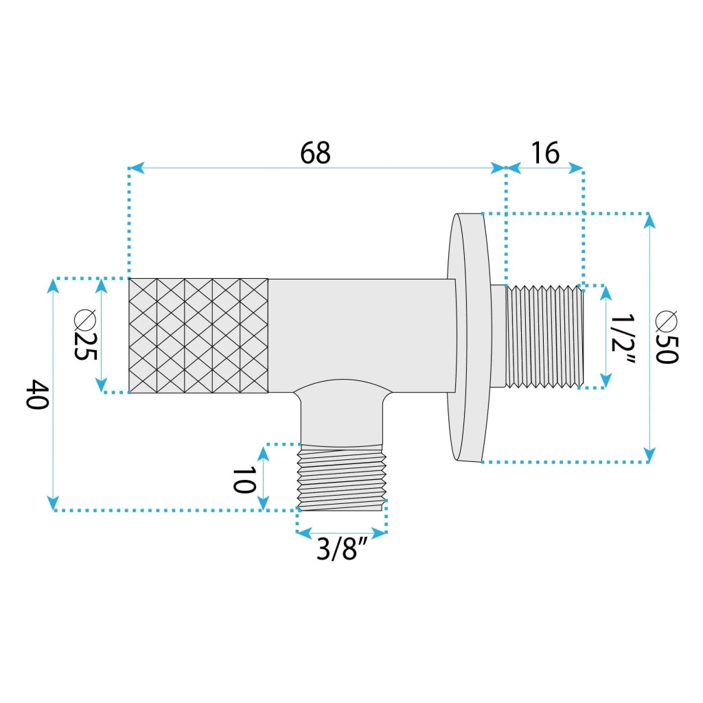 Valvola Ad Angolo Diamond 03 1/2" X 3/8" Chrome