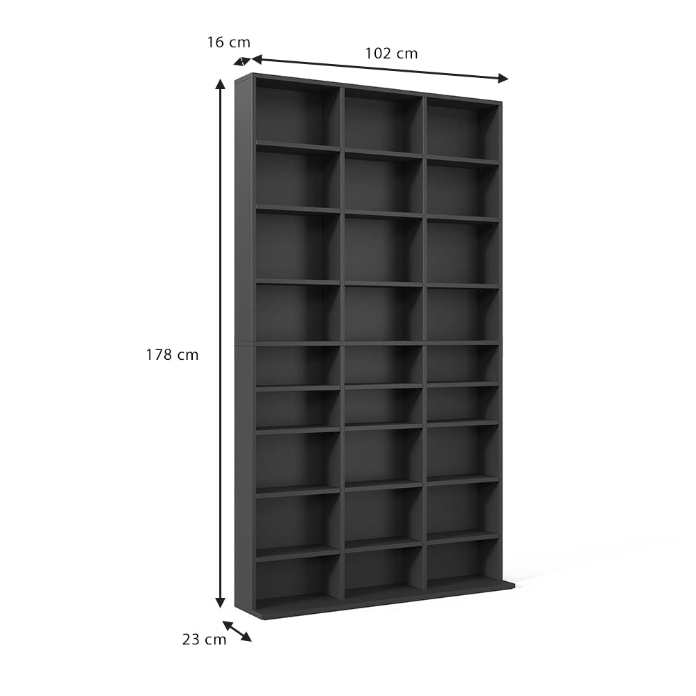 Vicco Scaffale porta cd Nero 102 x 178 cm