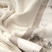 Set Spugna 4 Pezzi Asciugamani Viso + Ospite con Balza Stampata Garrini Lauren Corda