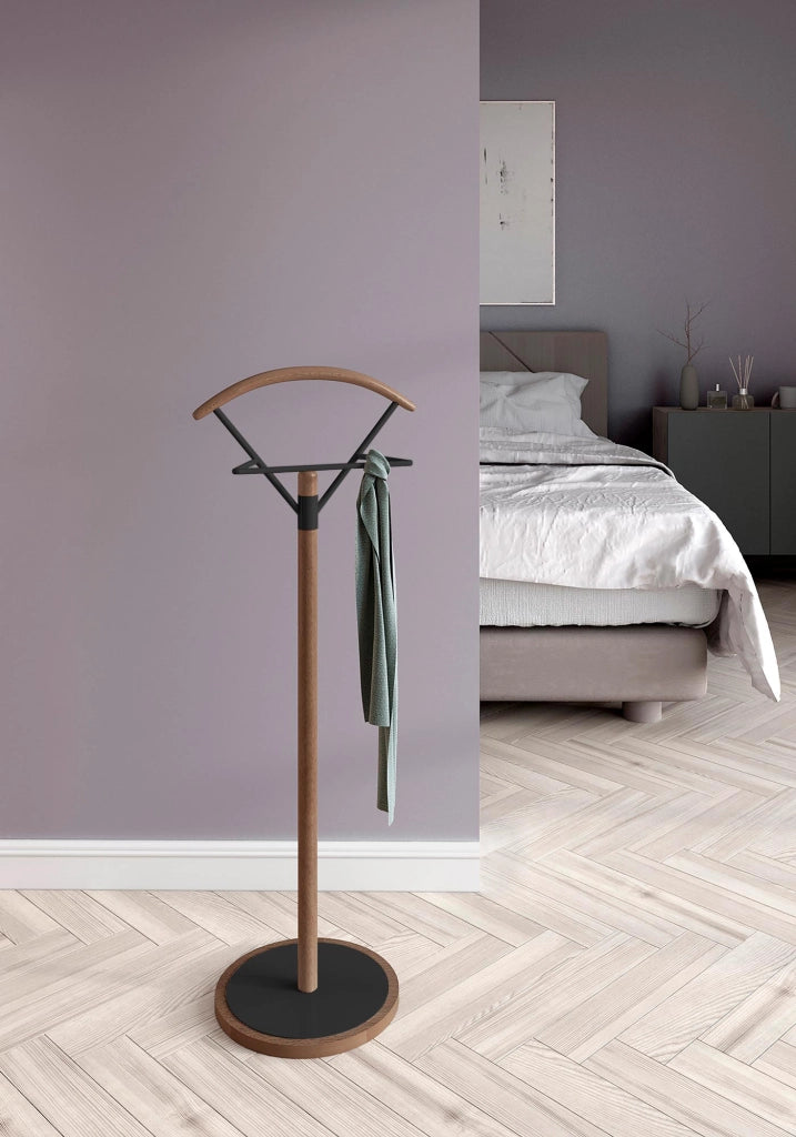 Servomuto Herdasa legno di faggio e metallo, noce-nero 117x42x34cm