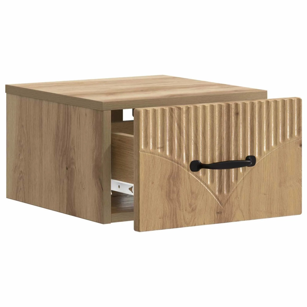 Mobiletto da notte a muro Rovere Artigianale 34,5 x 33 x 20 cm 898953