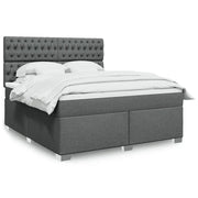 Giroletto a Molle con Materasso Grigio Scuro 180x200 cm Tessuto