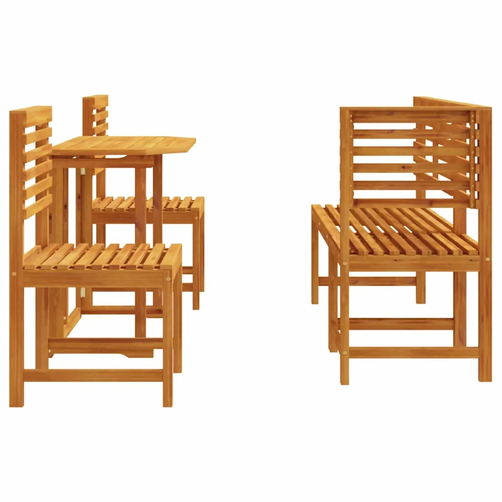 Set Bistro da Giardino 5 pcs Marrone Legno di Acacia Massello 3328696
