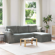 Divano Grigio scuro 198 x 134 x 80 cm Velluto