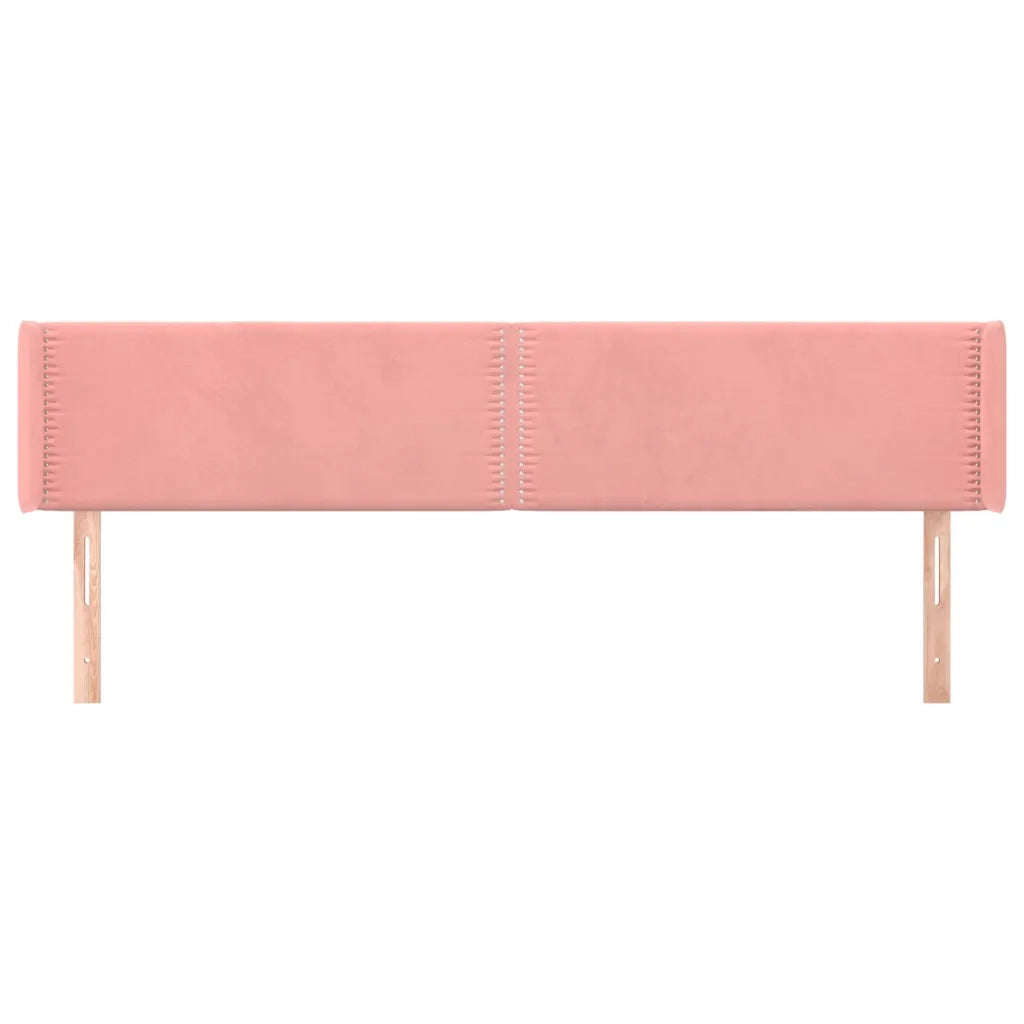 Testiera ad Orecchio Rosa 183x16x78/88 cm in Velluto 3118693
