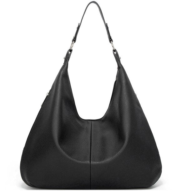 Borsa da Donna - Grande Capacità - Borsa a Spalla in Pelle PU - Per Autunno e Inverno - Moda e Pratica - Nero - 1 Unità