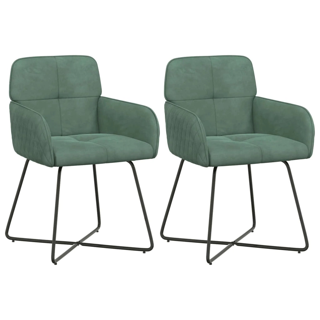 Sedie da pranzo 2 pcs Velluto (V) Verde Mare 59 x 56,5 x 86 cm 42034302