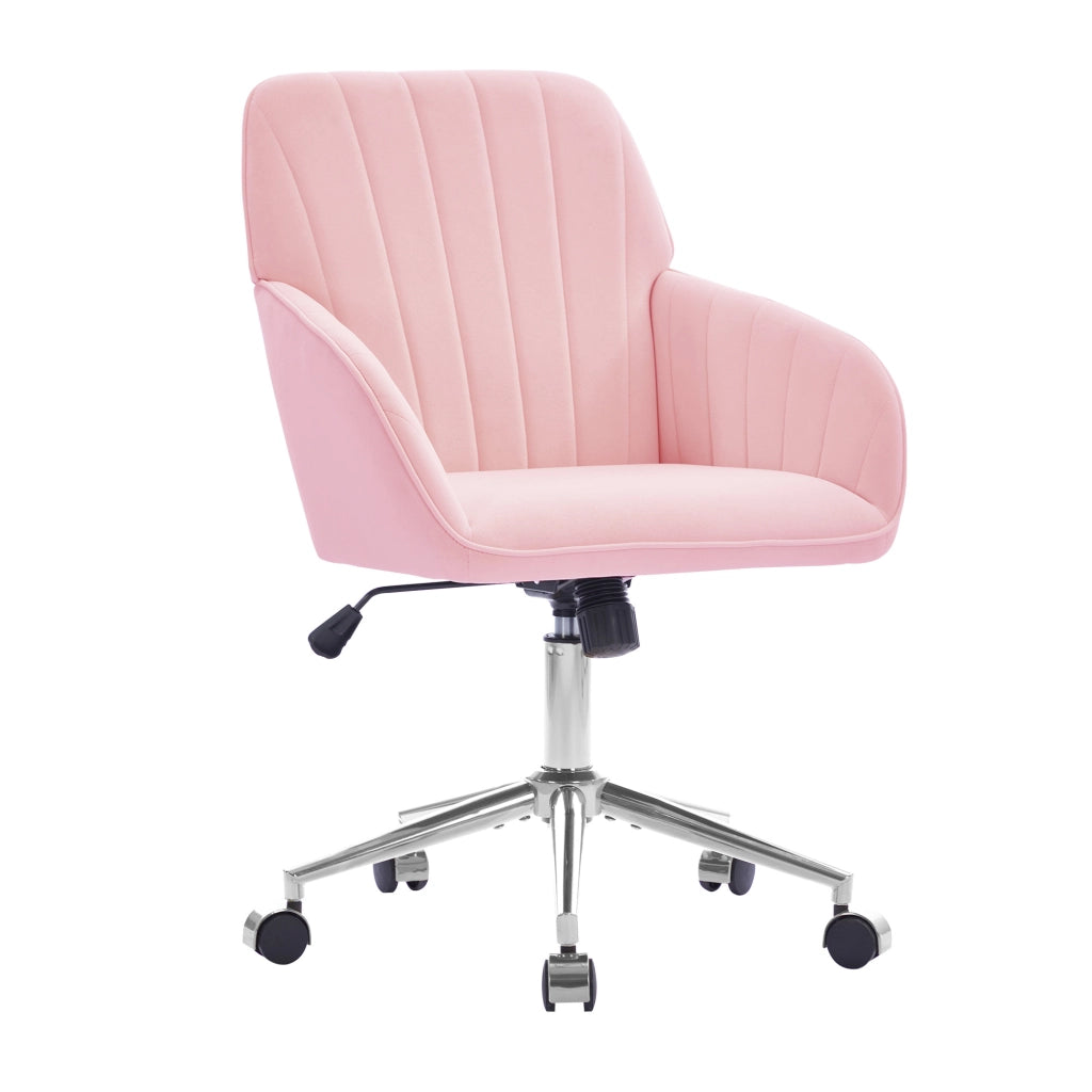 SEDIA Girevole Regolabile 50-59 cm Velluto Rosa