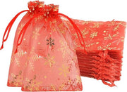 Confezioni di Organza Ruggine per Regali - 100 pezzi | 9x12cm - Piccole Sacchette per Gioielli per Matrimoni e Feste