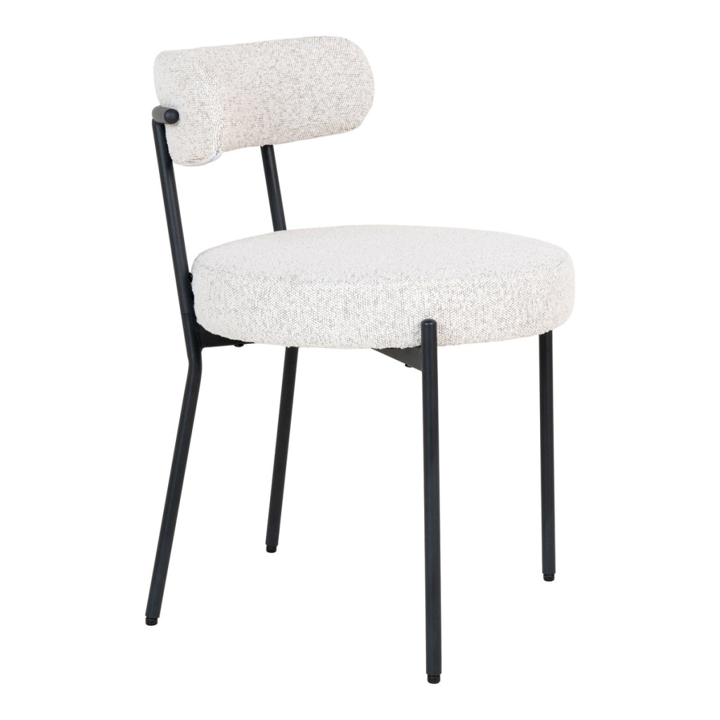 Set di 2 Sedie Badalona, Bianco, Tessuto, 49,5x47x72,5 cm