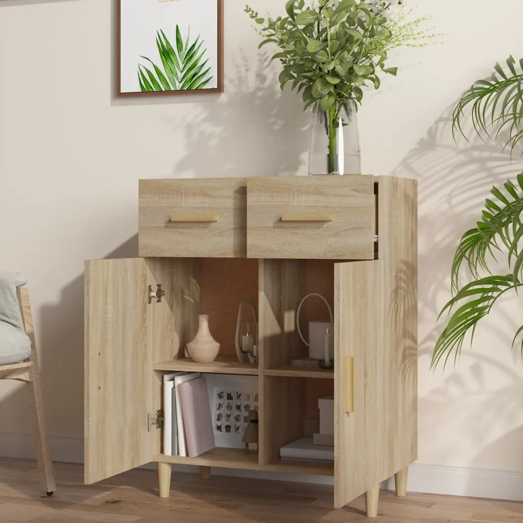 Credenza Rovere Sonoma 69,5x34x89 cm in Legno Multistrato 812189