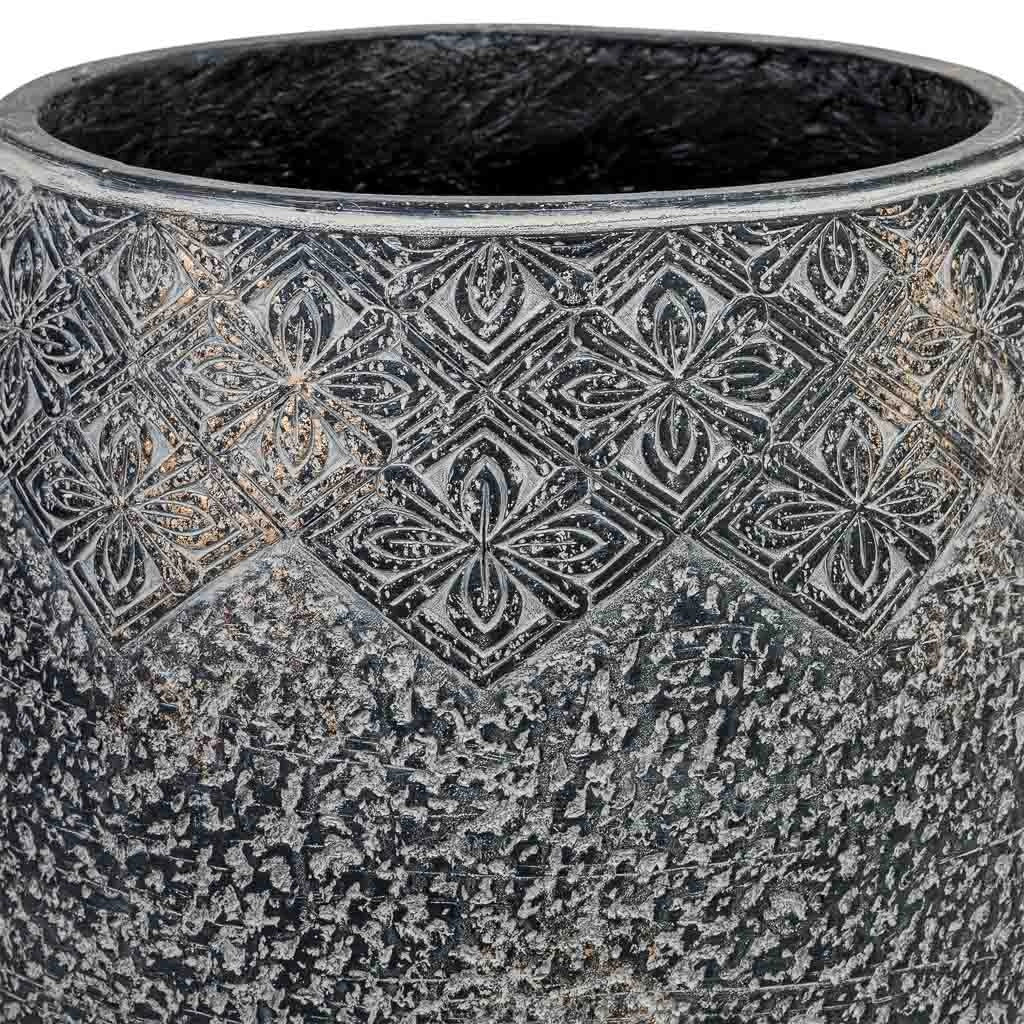 Vaso in fibra di vetro grigio 32x32x39,5 cm