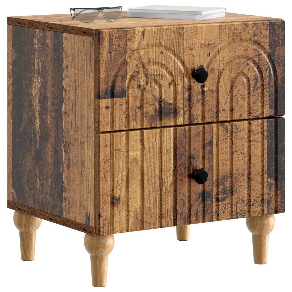 Armadio da Notte con cassetto Legno antico 43 x 34,5 x 48 cm 894081