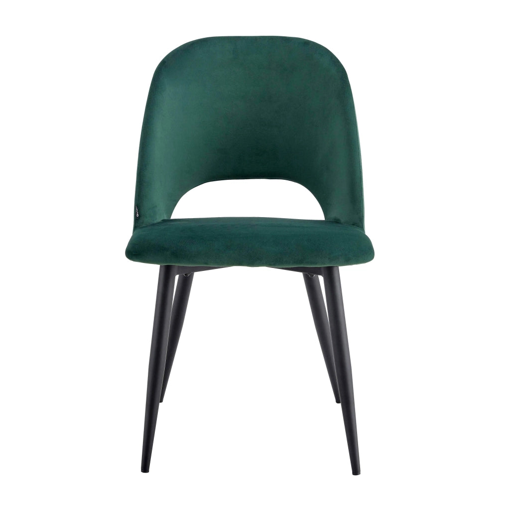 Oviala - Set di 2 sedie in acciaio e velluto verde
