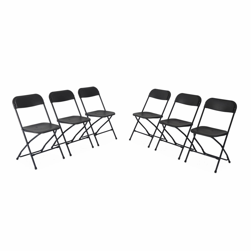 Set 6 sedie da ricevimento pieghevoli, grigio scuro