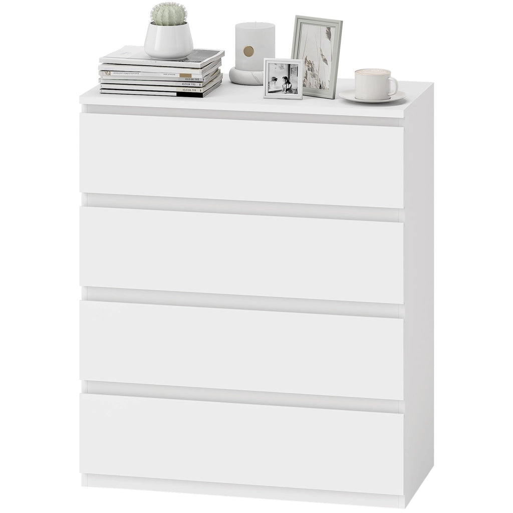 Cassettiera 4 Cassetti Legno Bianco Camera ¨C Minimal ¨C 80x39x95