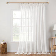 Gordini trasparenti con ruches - 300 x 225 cm bianchi - per camera da letto e soggiorno - stile moderno