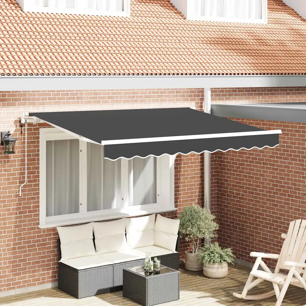 Tenda retrattile-Tenda parasole per balcone Antracite 300 x 200 cm Tessuto 605536